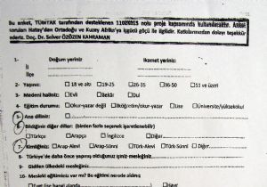 TÜBİTAK’TAN İLGİNÇ HATAY ANKETİ