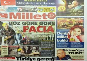 Millet in İlk Manşeti Maden Faciası!