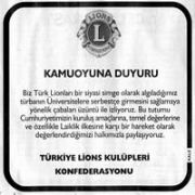 LİONS LARDAN,  TÜRBAN A HAYIR  İLANI