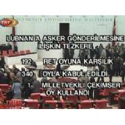 TEZKERE TAMAM, TÜRK ASKERİ LÜBNAN YOLCUSU