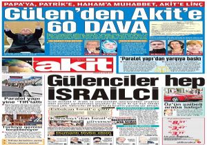 GÜLEN DEN AKİT E 2 AYDA 60 DAVA!