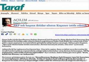 TARAF YAZARI İSTİFAYI YAZMIŞTI!