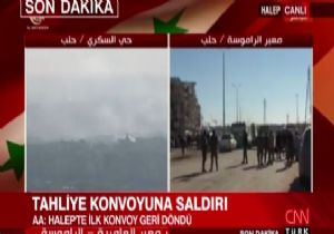 Flaş..Halep te Tahliye Konvoyuna Saldırı