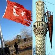 ANTALYADA FIRTINA MİNARENİN KÜLAHINI UÇURDU